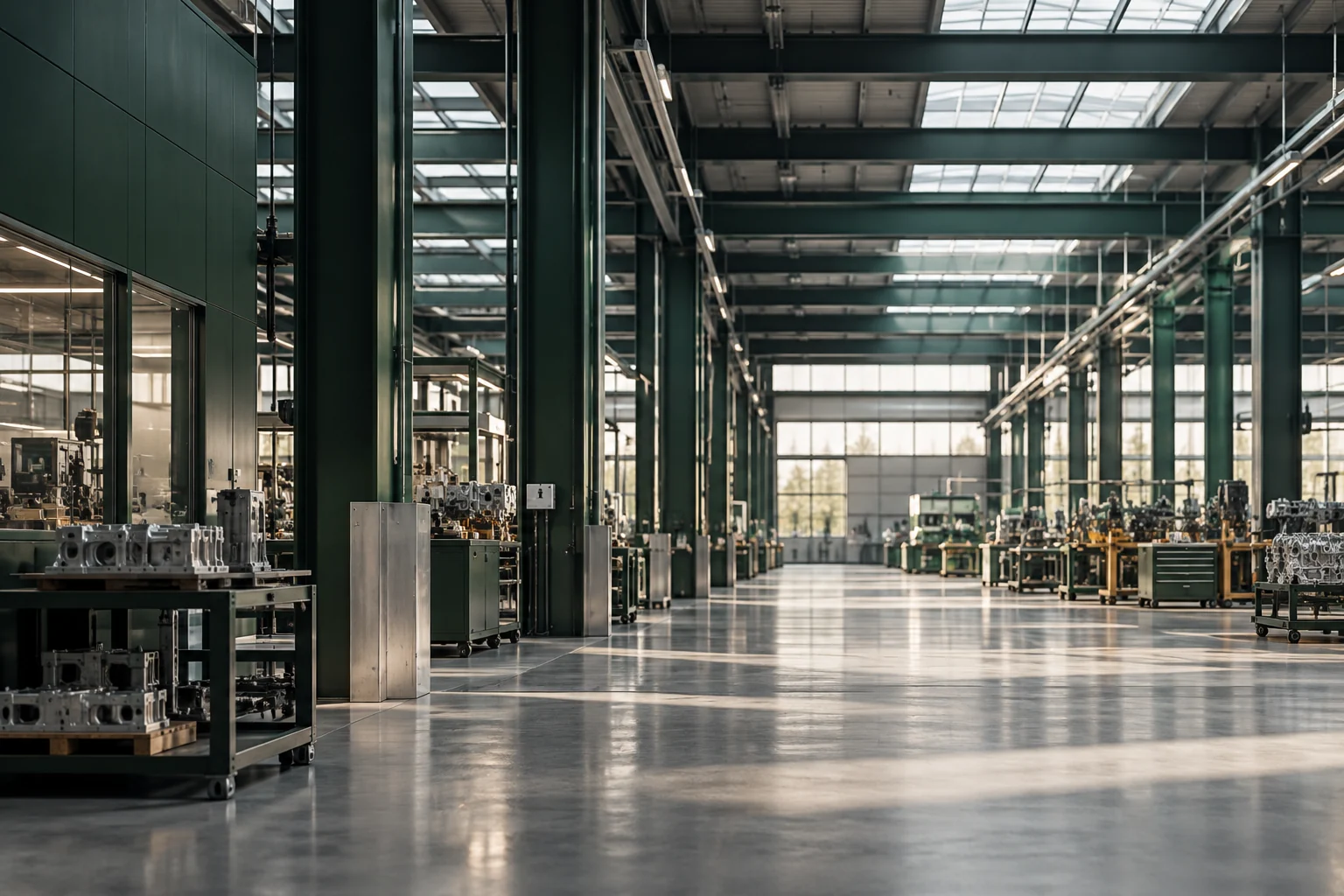 Architettura di uno spazio automotive contemporaneo senza marchi